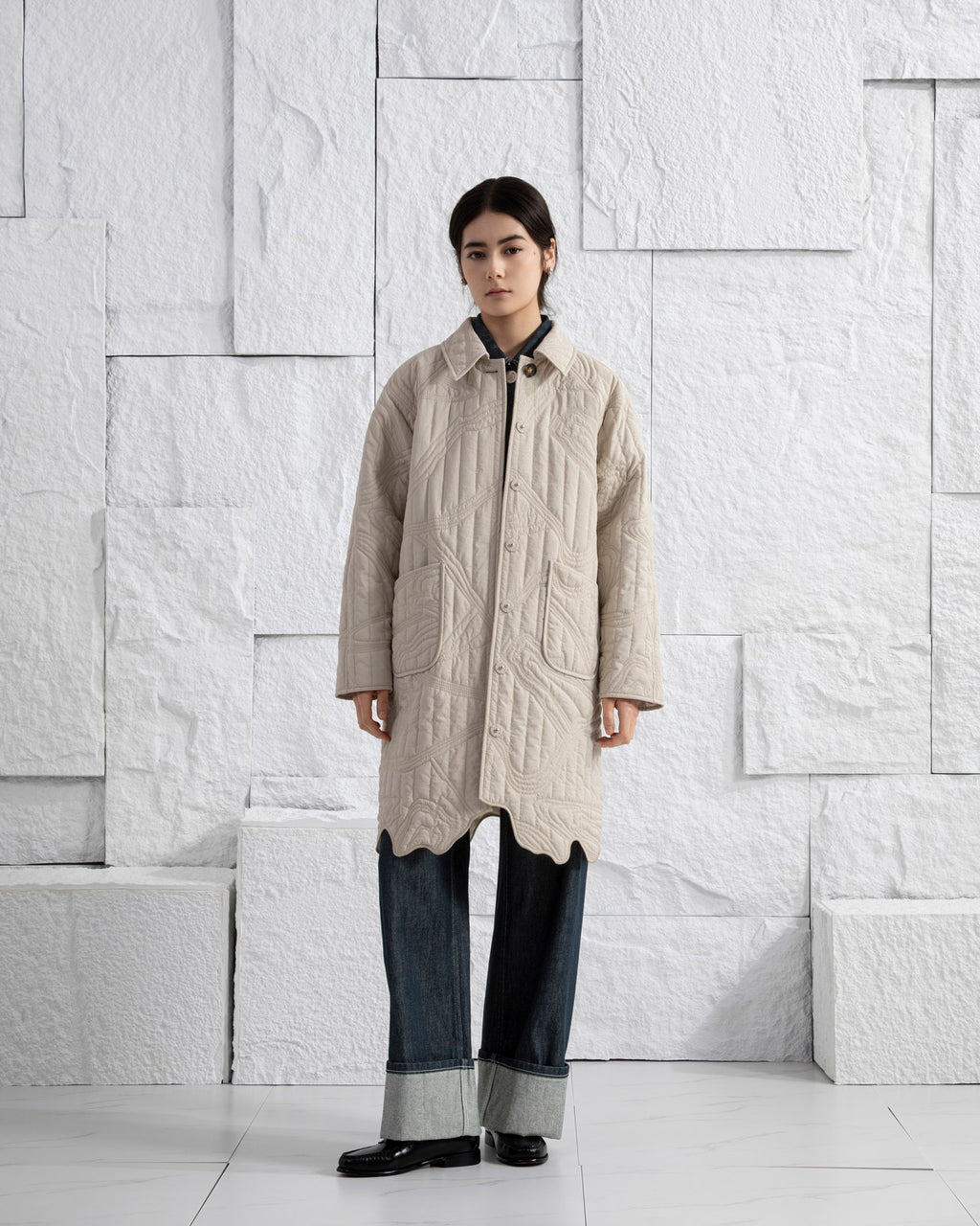 Marble Quilted Coat