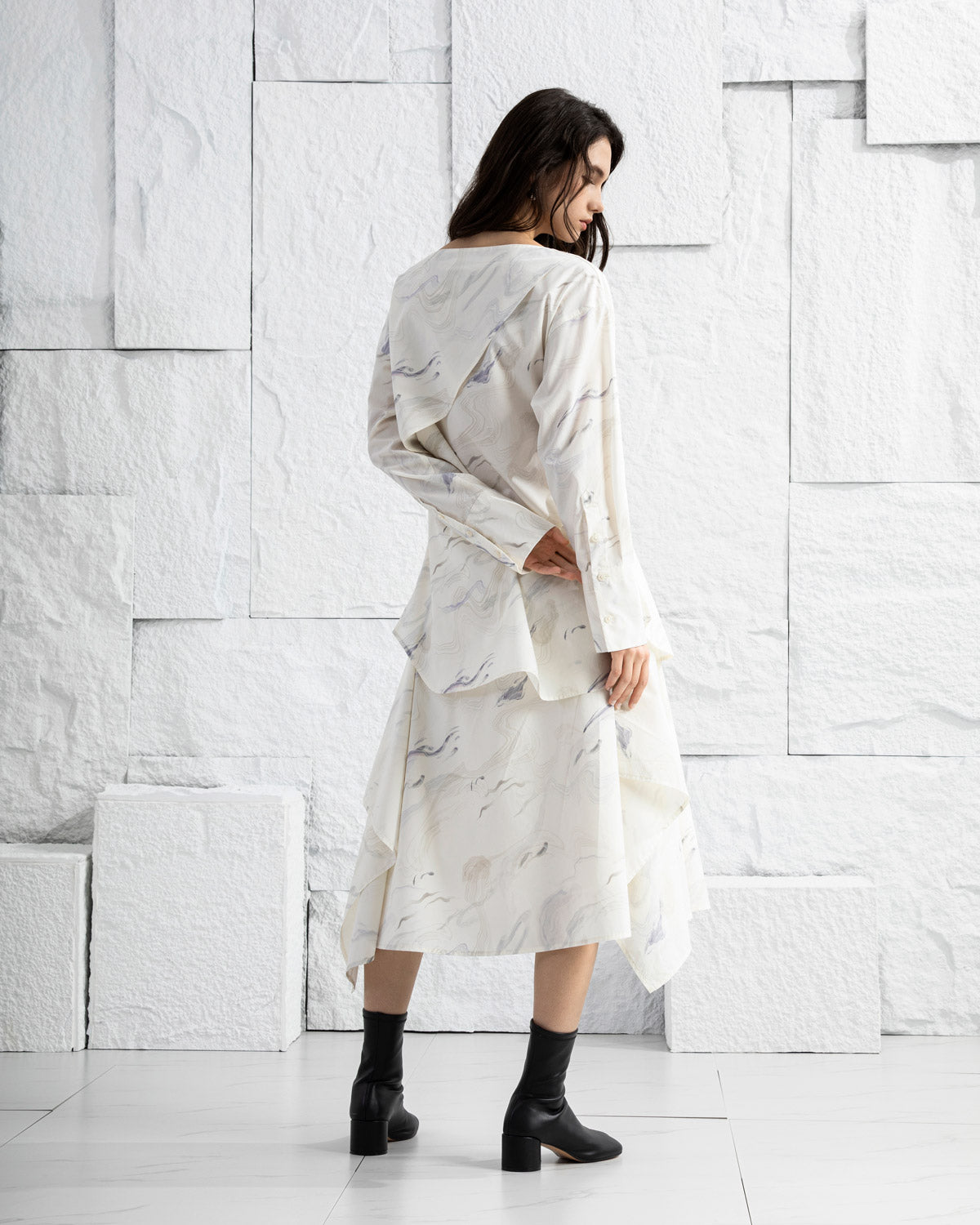 AOP Draped Skirt