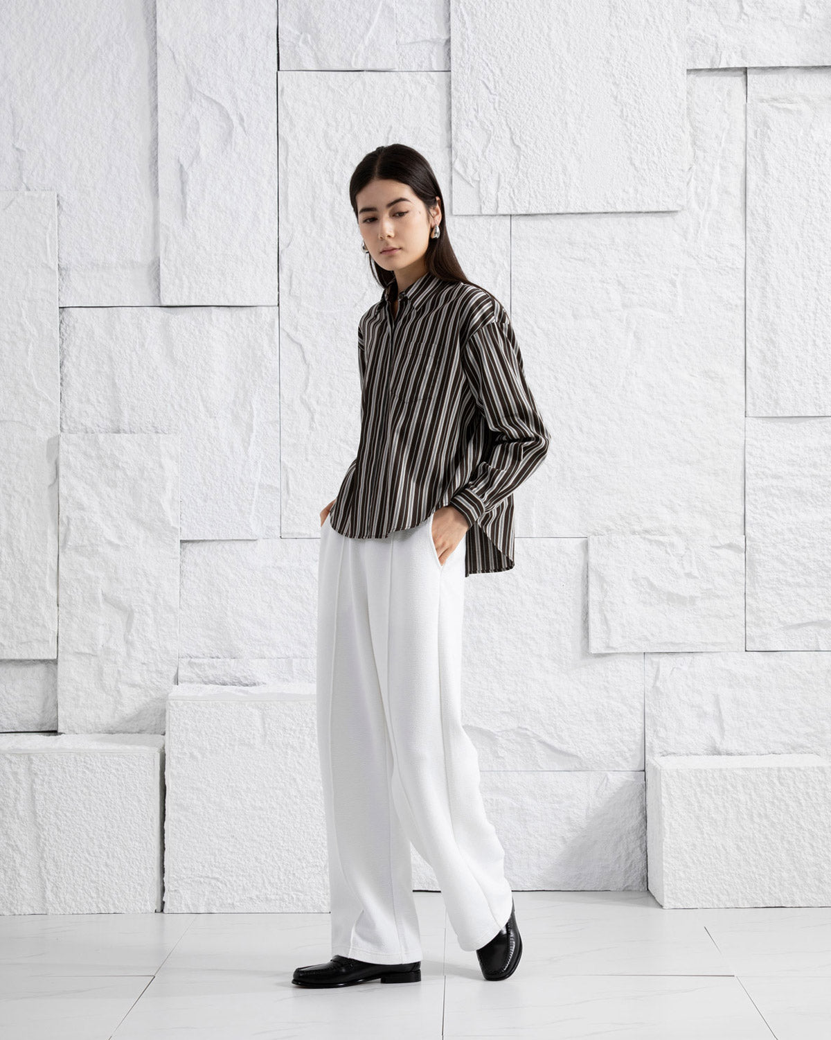 Striped Crop Boxy Shirt