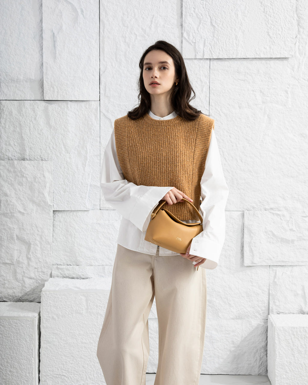 Cropped Boxy Sweater Vest