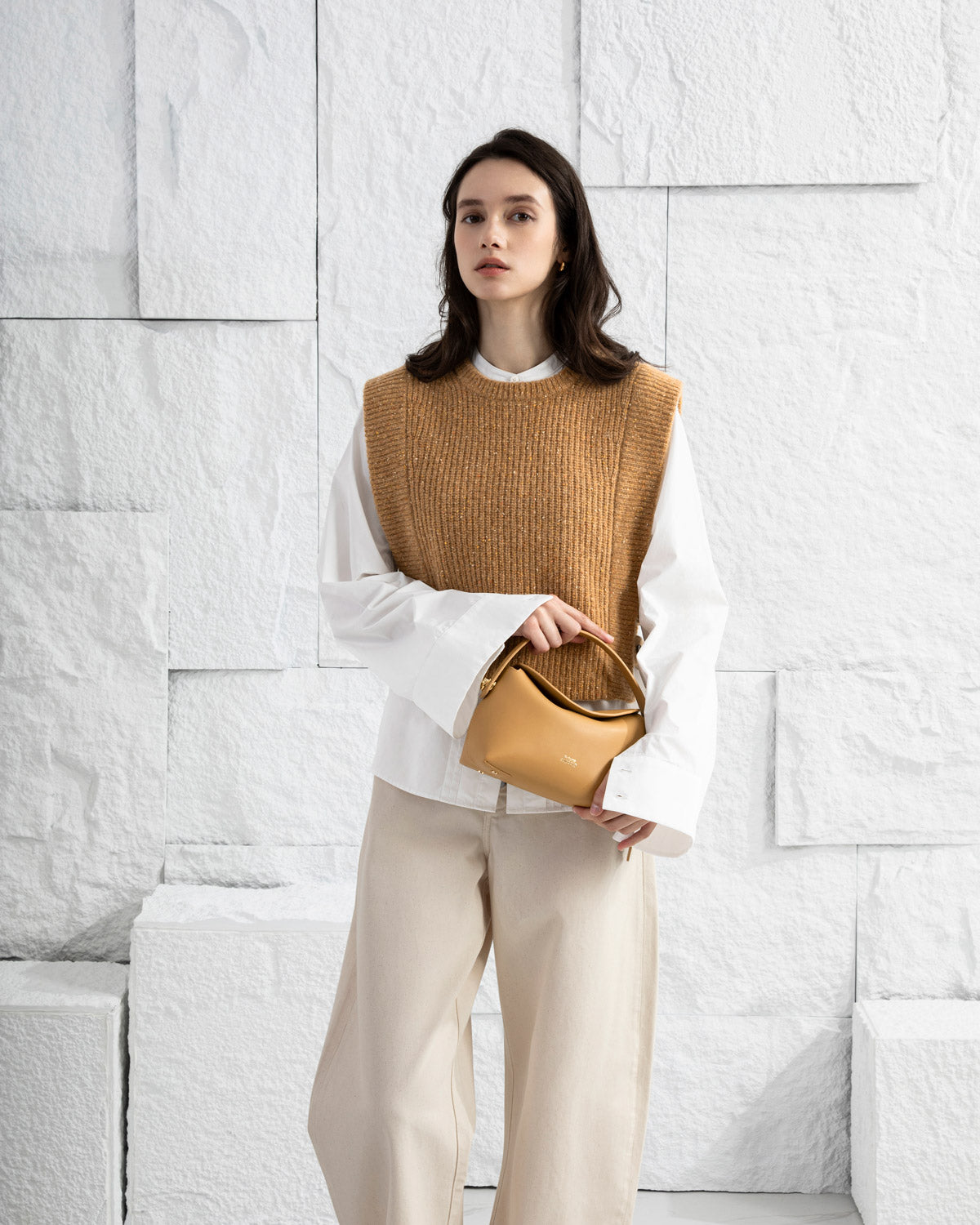 Cropped Boxy Sweater Vest