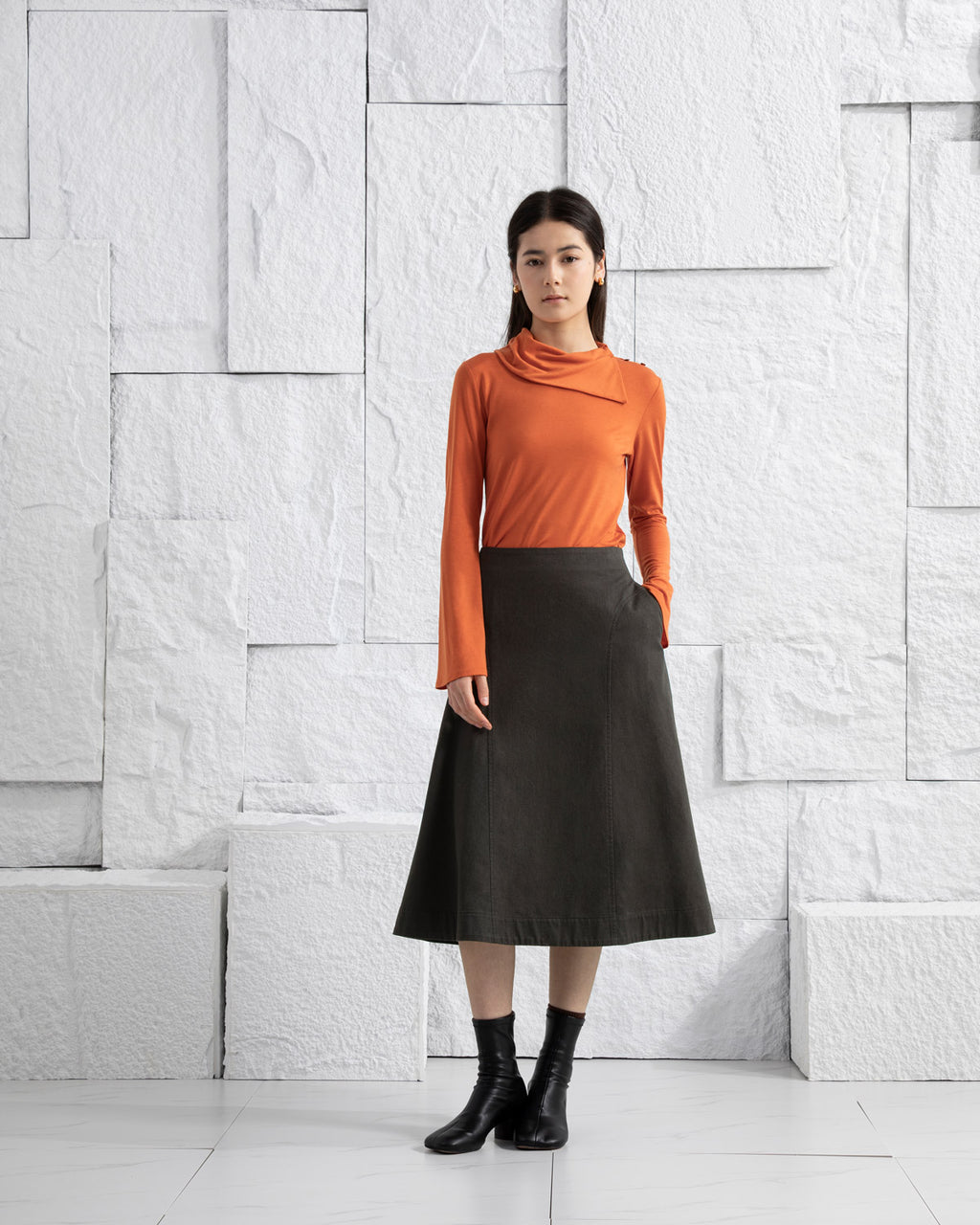 Button-up Collar Top