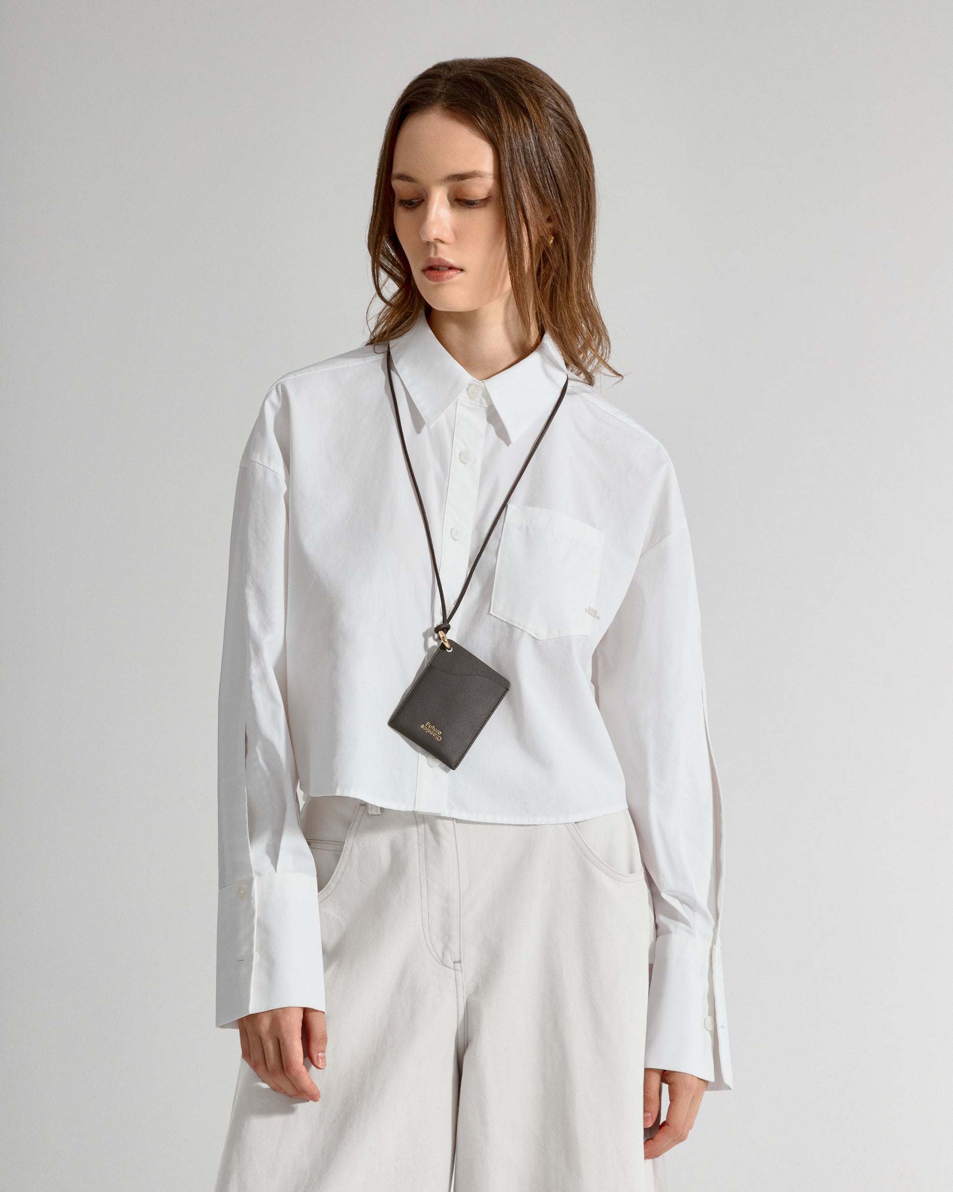 Split Sleeves Cropped Shirt